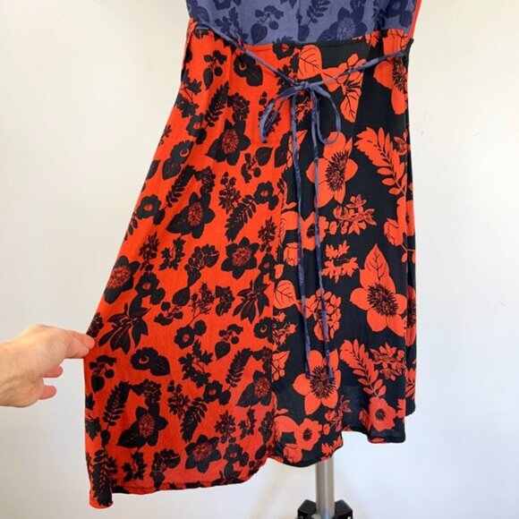 Sz EU40- Desigual Vevey Short Sleeve Abstract Floral Multicolor Midi Wrap Dress - Picture 8 of 16